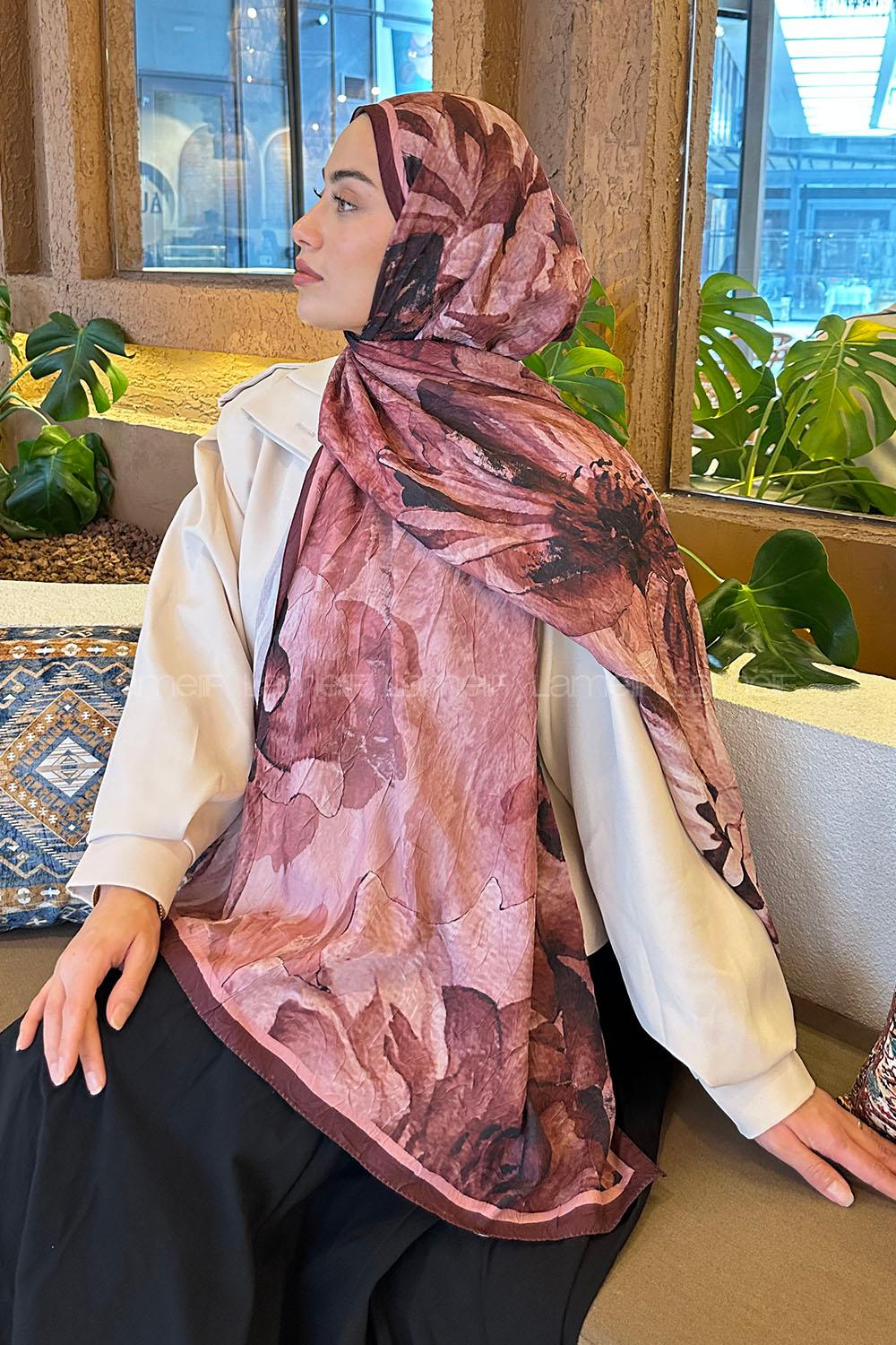 Rose Cotton Fabric Striped Printed Shawl