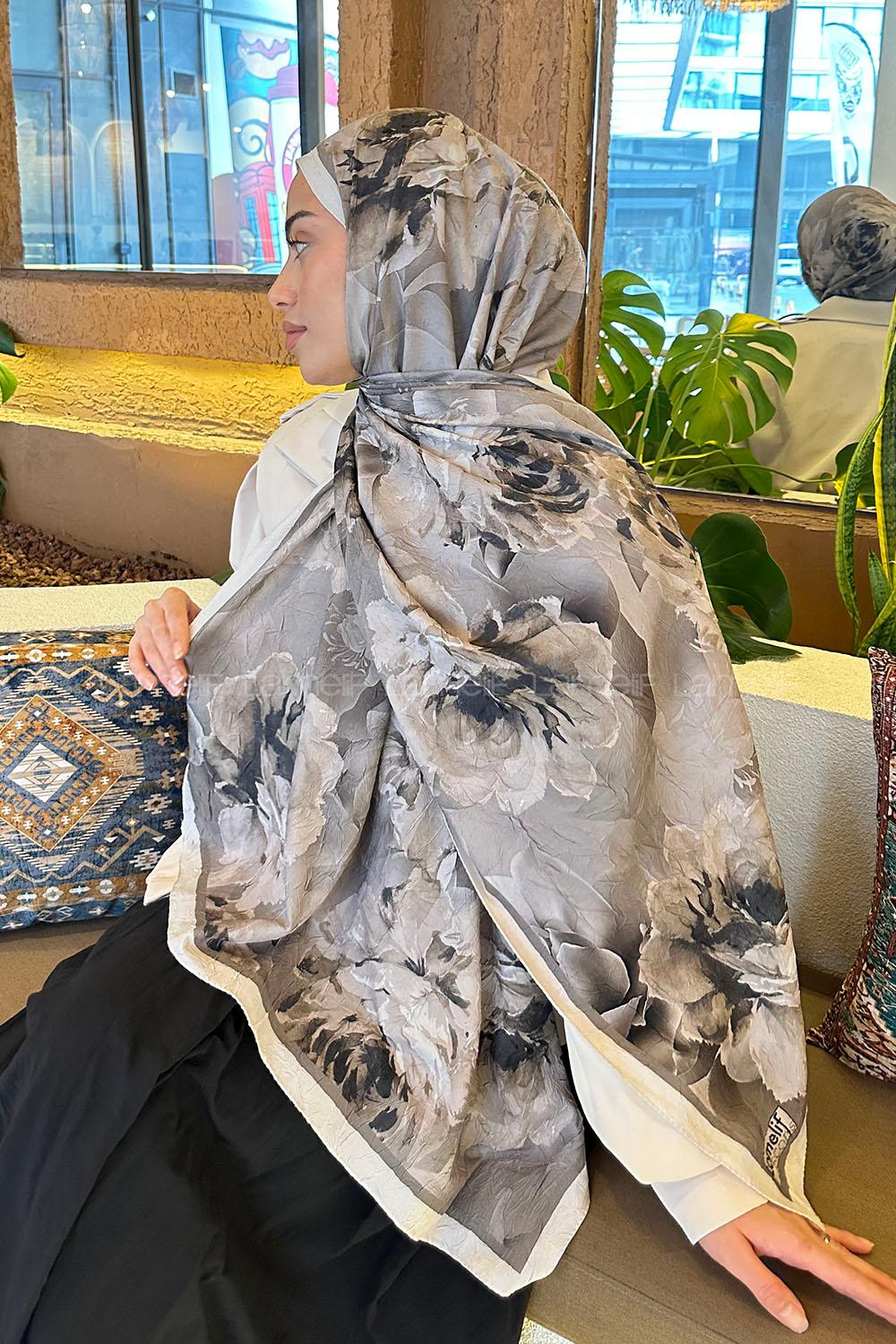 Lamelif Flower Desen Bambu Şal Toprak