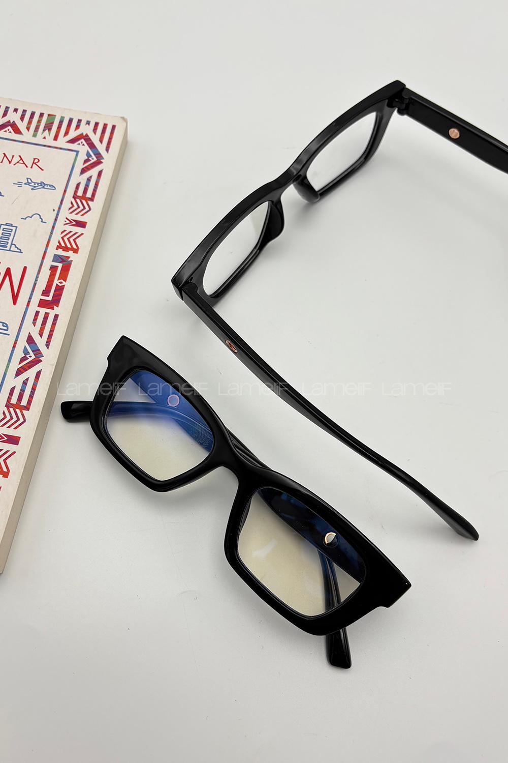 Lamelif Belis Siyah Çerçeve Şeffaf Gözlük