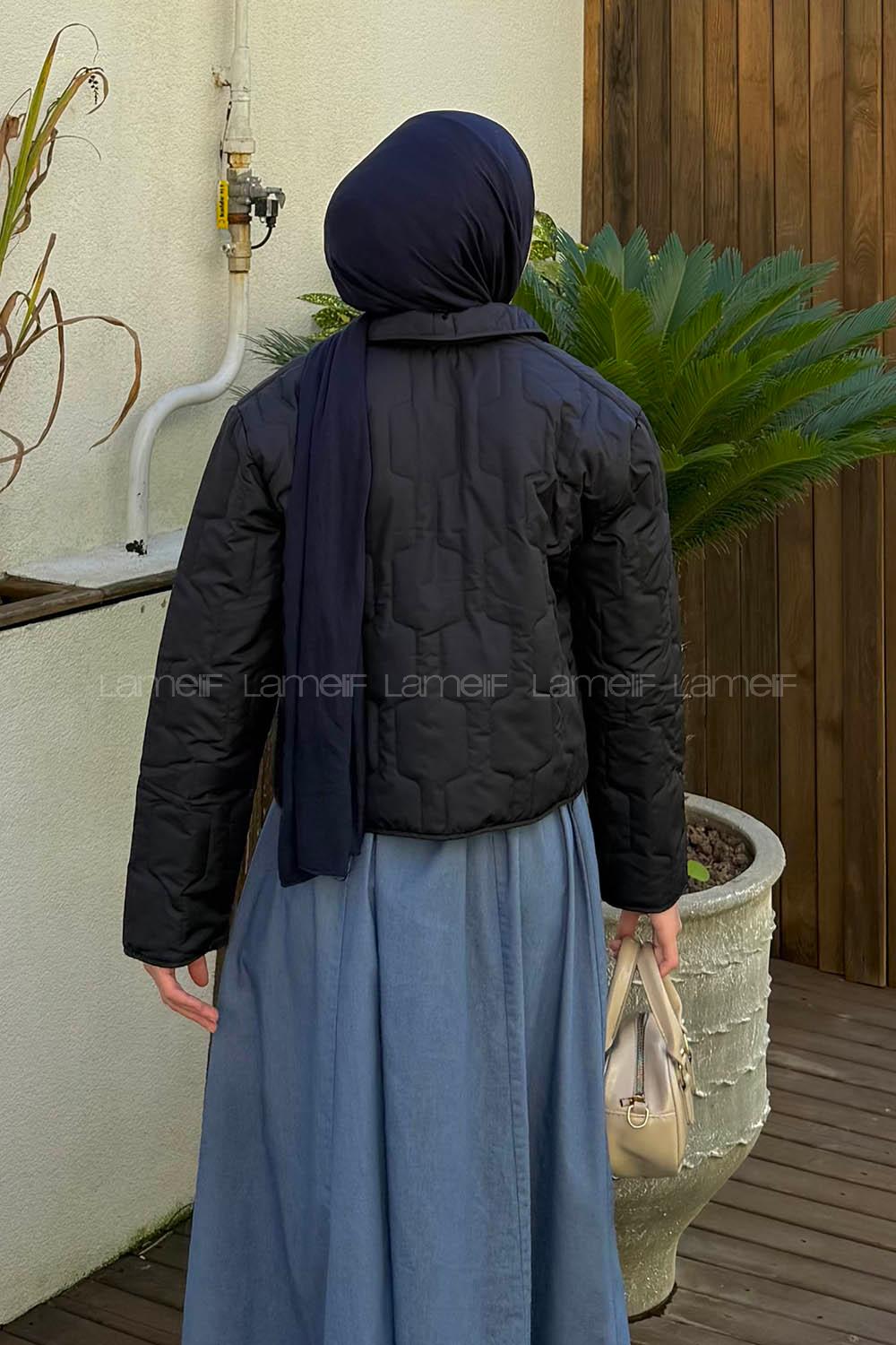 Navy Blue Normal Neck Long Arm Polyester Jacket