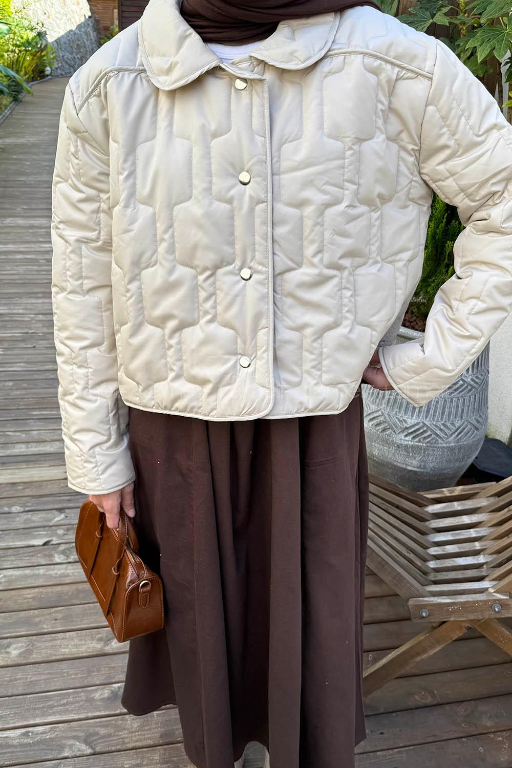 Stone Normal Neck Long Arm Polyester Jacket