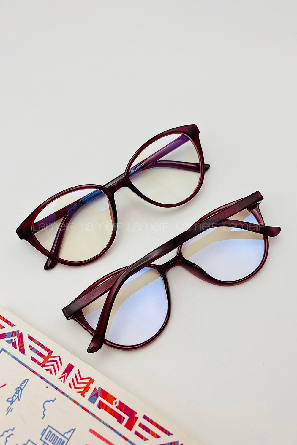 Lamelif Buny Bordo Çerçeve Şeffaf İmaj Gözlük