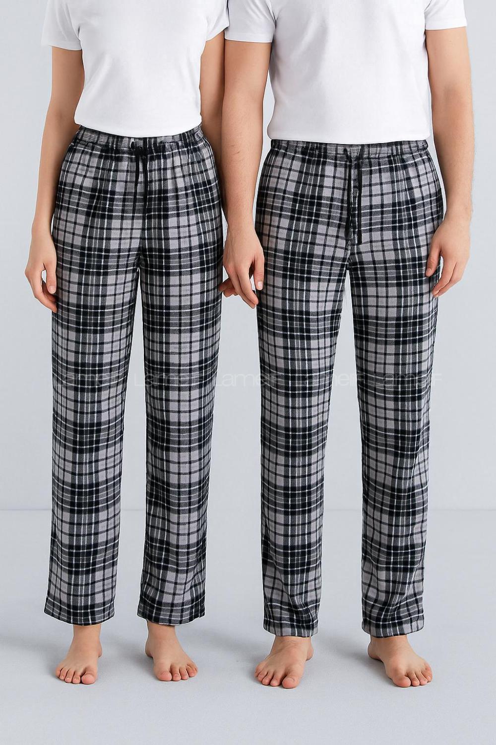 Lamelif Ekose Desen Bay-Bayan Kombinasyon Pijama Alt