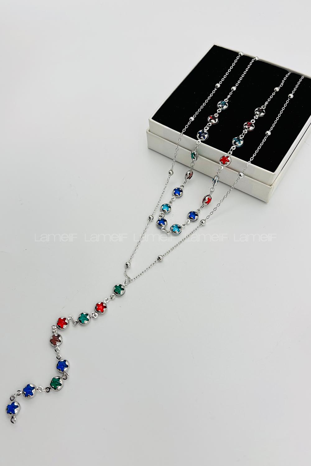 Silver Gold Straight Necklace