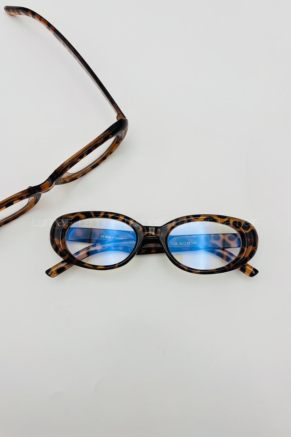 Lamelif July Leopar Çerçeve Şeffaf İmaj Gözlük