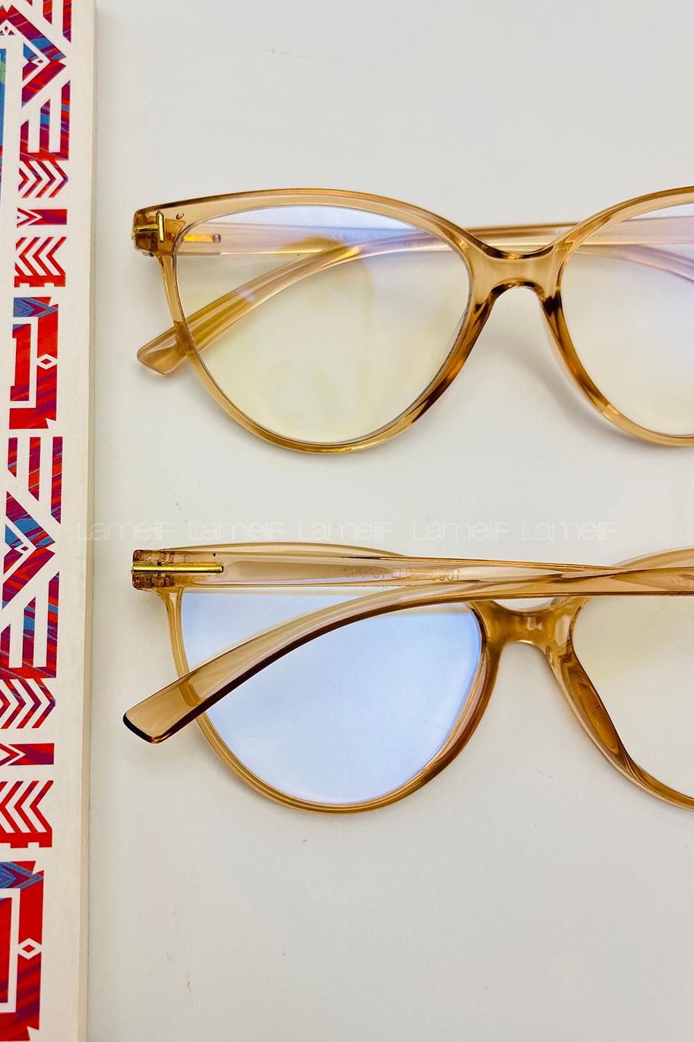 Lamelif Kedy Bal Rengi Çerçeve Şeffaf Gözlük