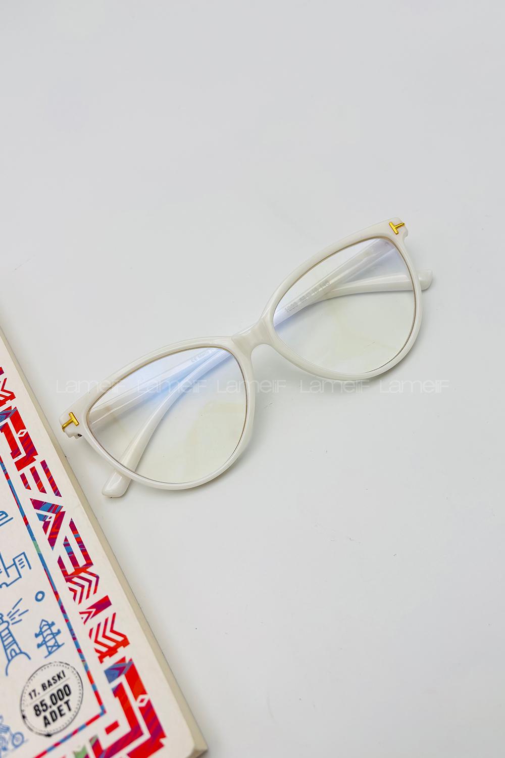 Lamelif Kedy Beyaz Çerçeve Şeffaf Gözlük