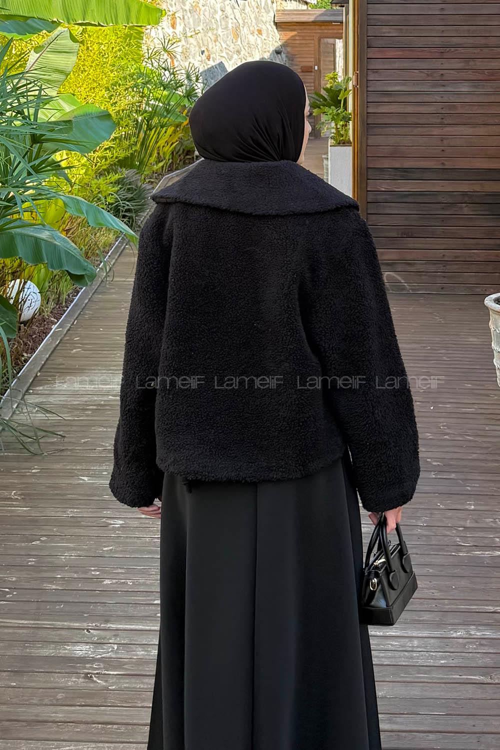 Black Normal Neck Long Arm Coat