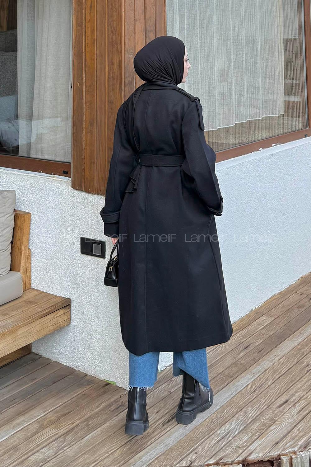 Lamelif Oversize Kaban Siyah