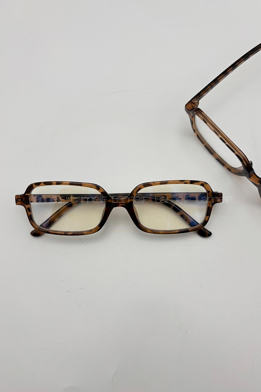 Lamelif Sisy Leopar Çerçeve Şeffaf Gözlük