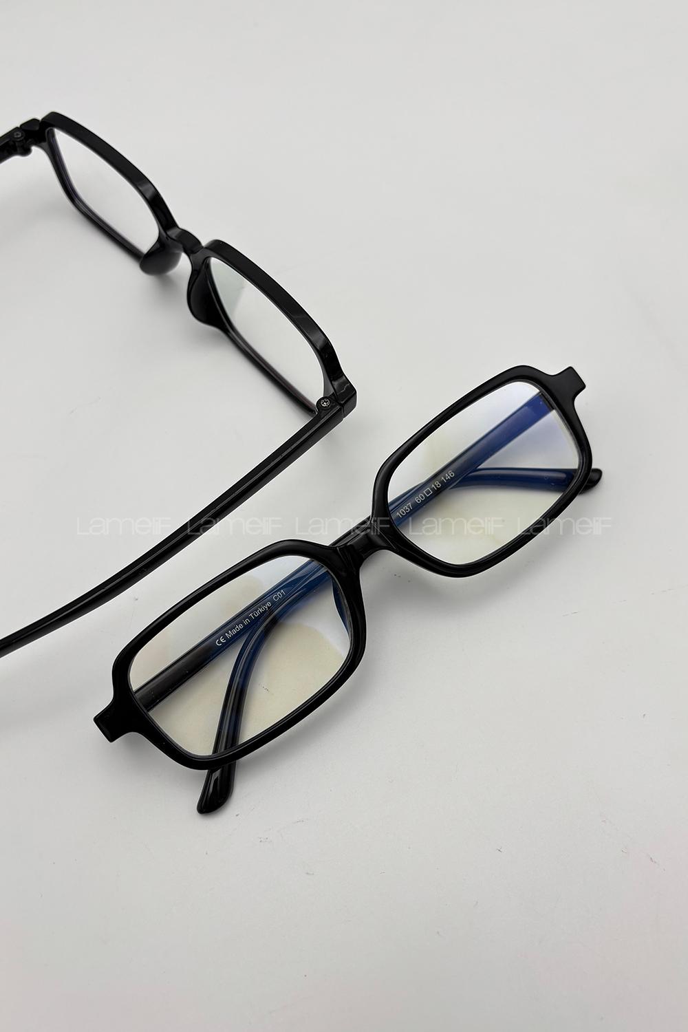 Lamelif Sisy Siyah Çerçeve Şeffaf Gözlük