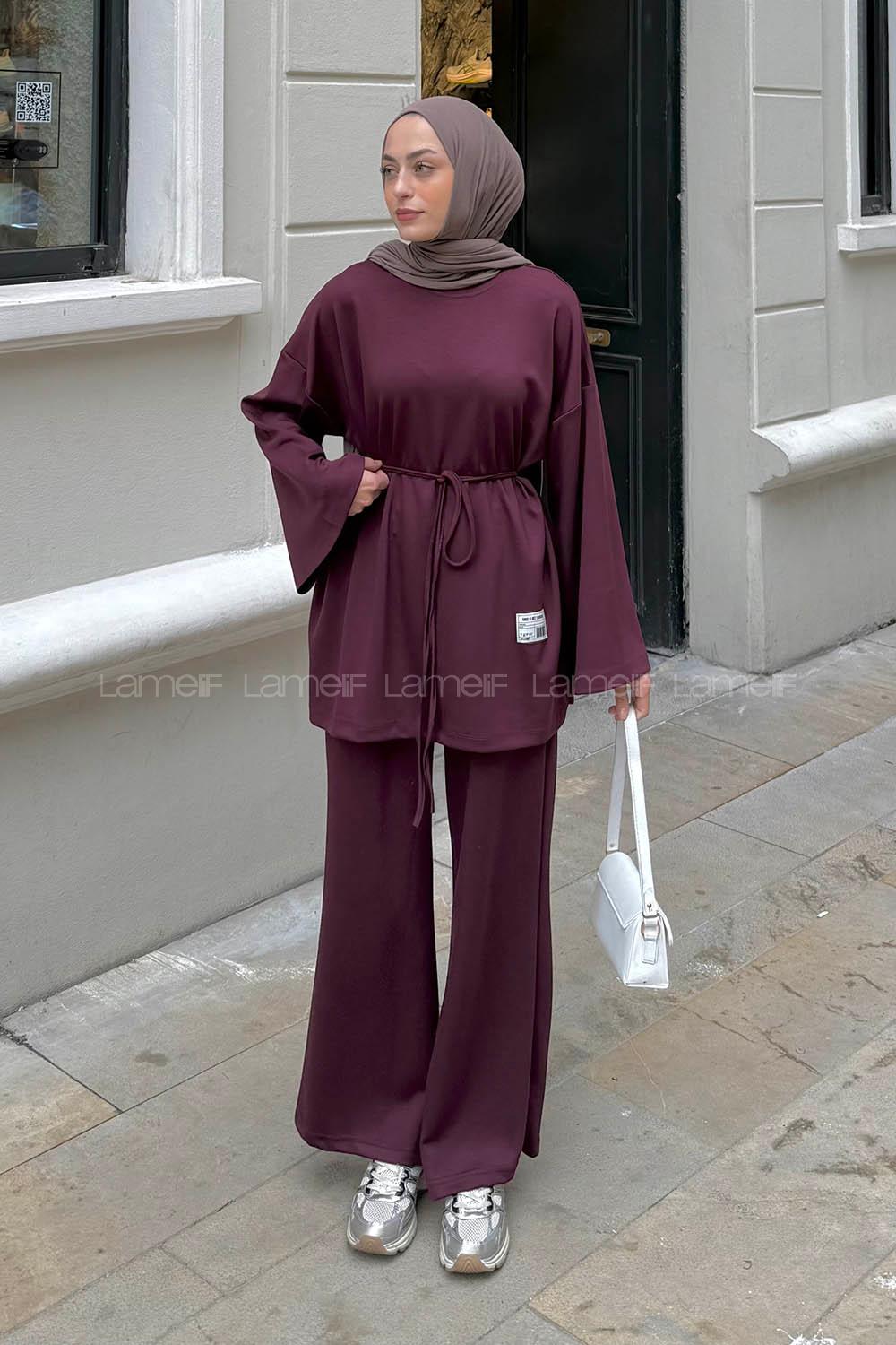 Lamelif Oysho Armalı İkili Takım Bordo