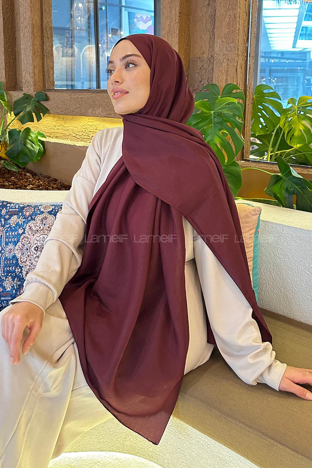 Lamelif Brisa Vual Şal Acı Bordo