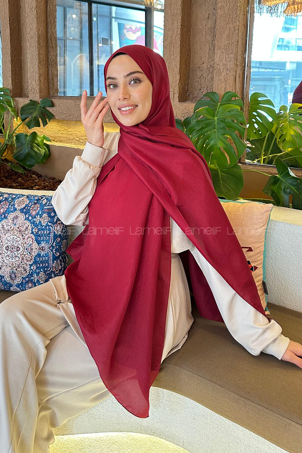 Lamelif Brisa Vual Şal Bordo