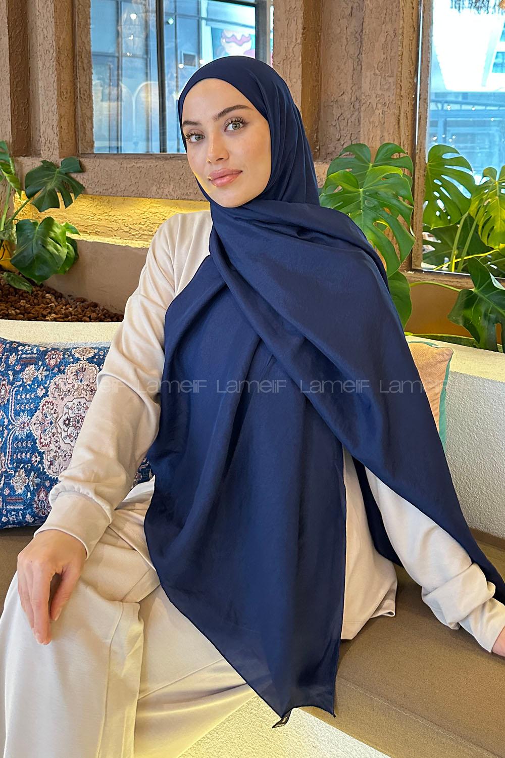 Lamelif Brisa Vual Şal Gece Mavisi