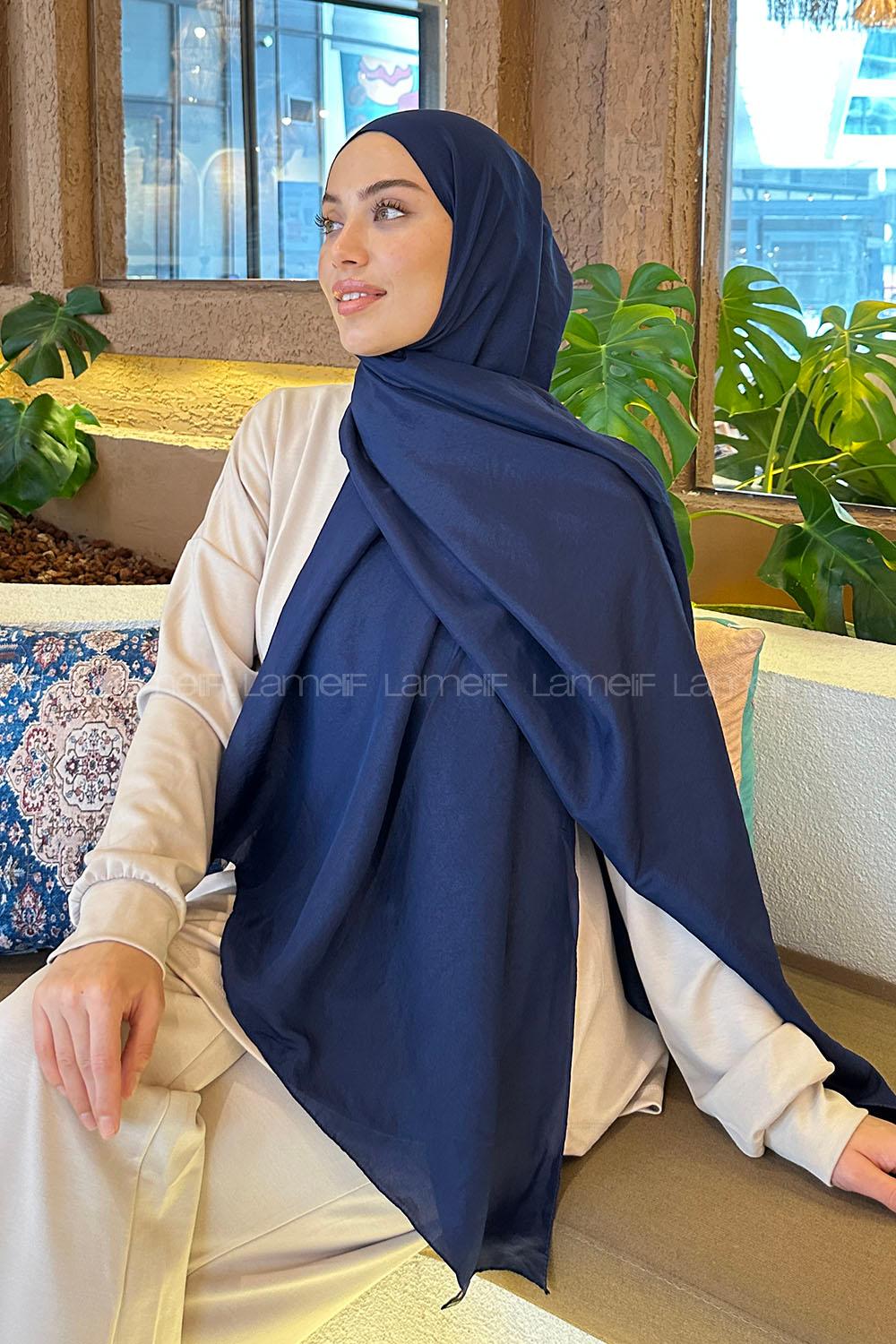 Lamelif Brisa Vual Şal Gece Mavisi