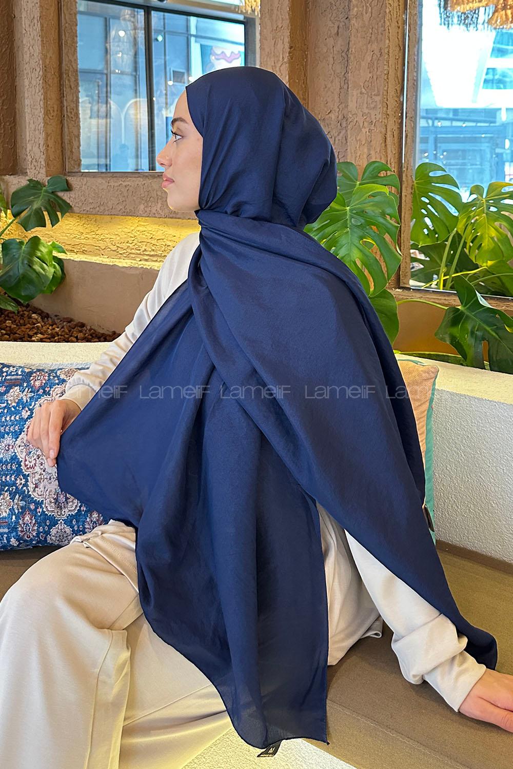 Lamelif Brisa Vual Şal Gece Mavisi