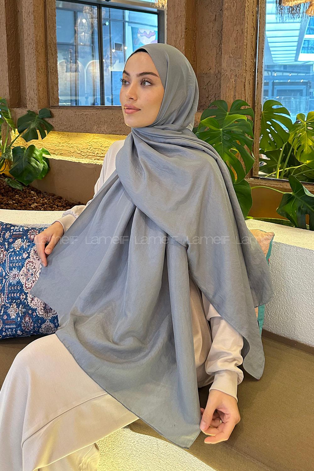 Lamelif Brisa Vual Şal Gri