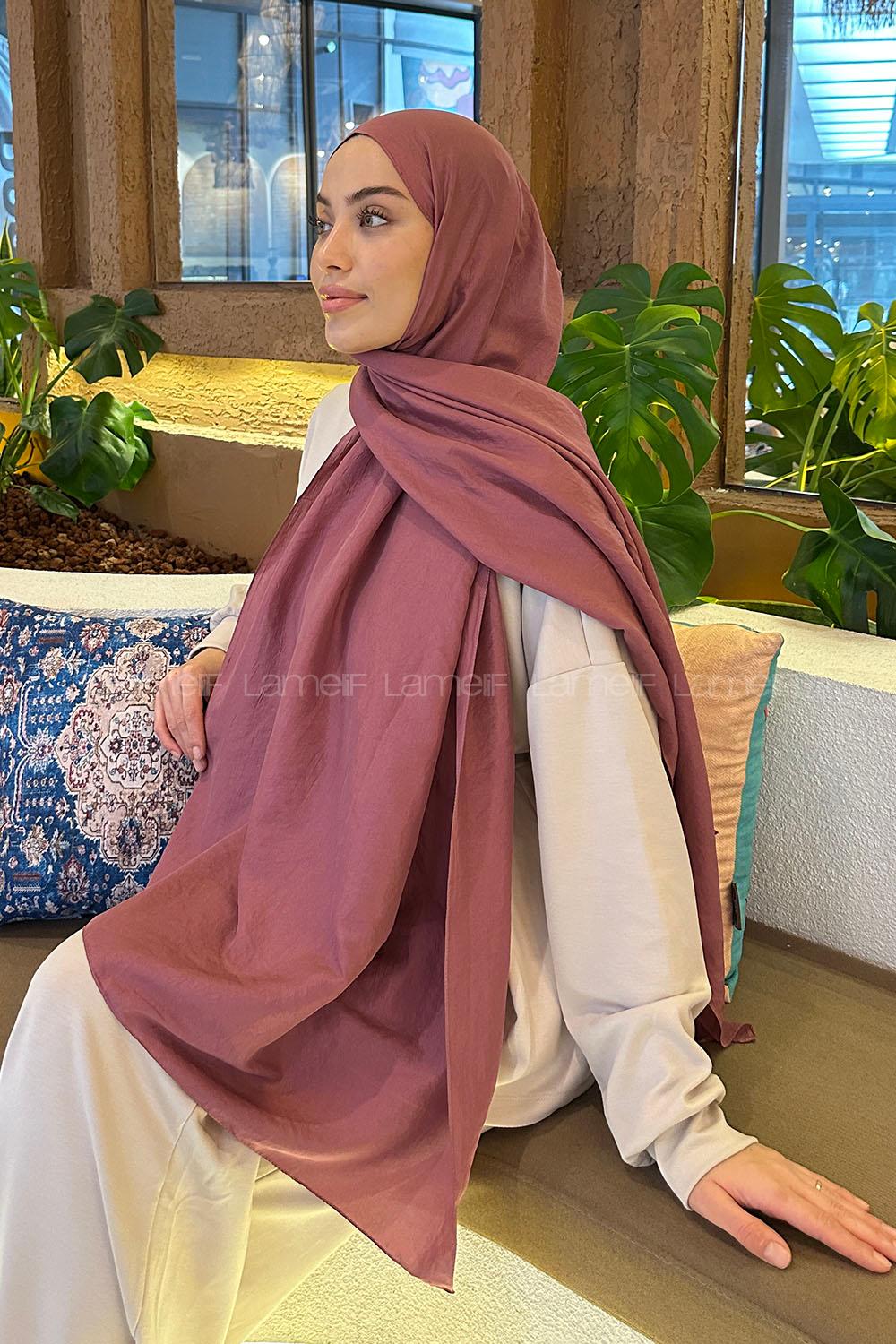 Lamelif Brisa Vual Şal Gül Kurusu