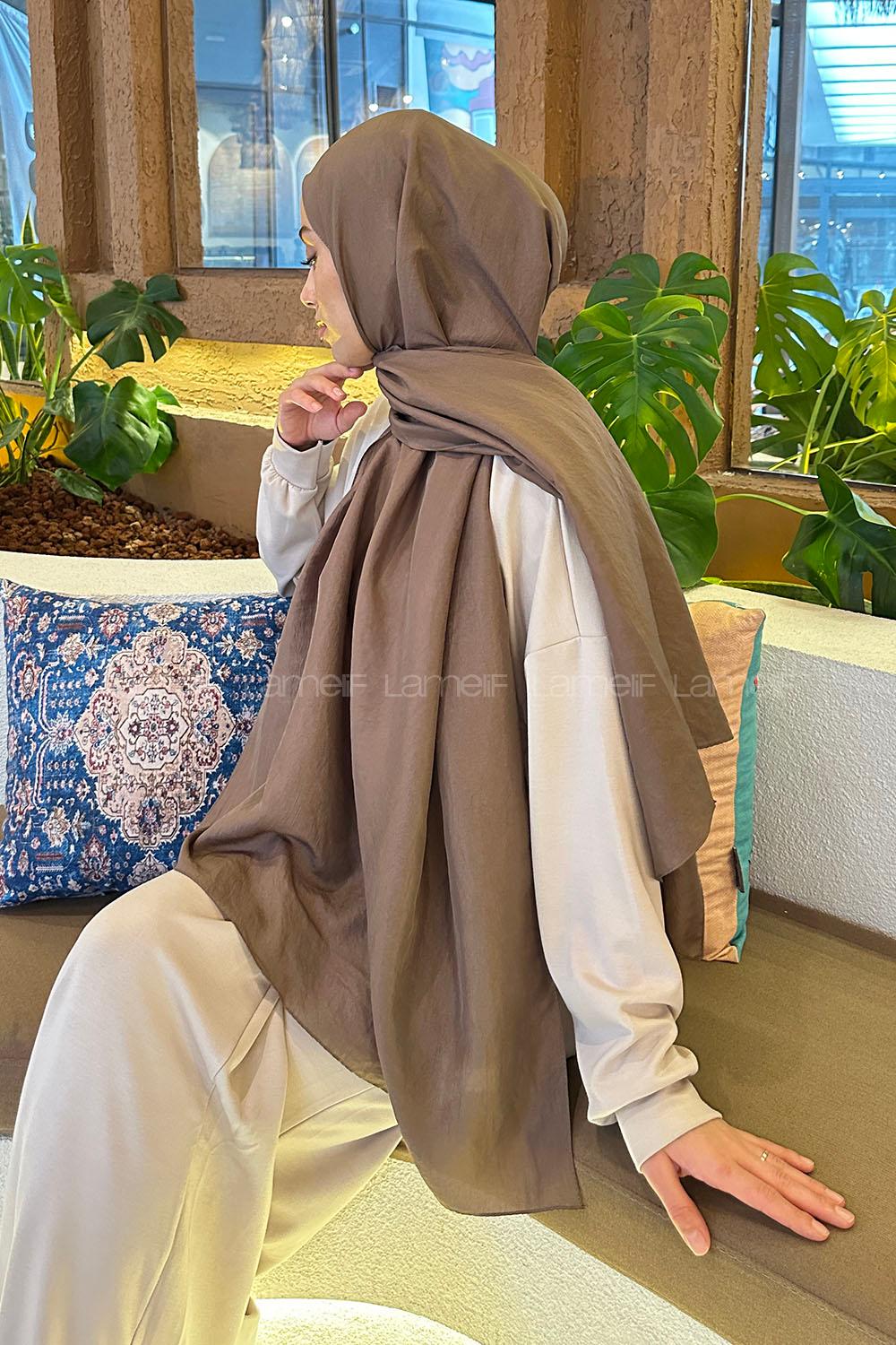 Lamelif Brisa Vual Şal Kahverengi