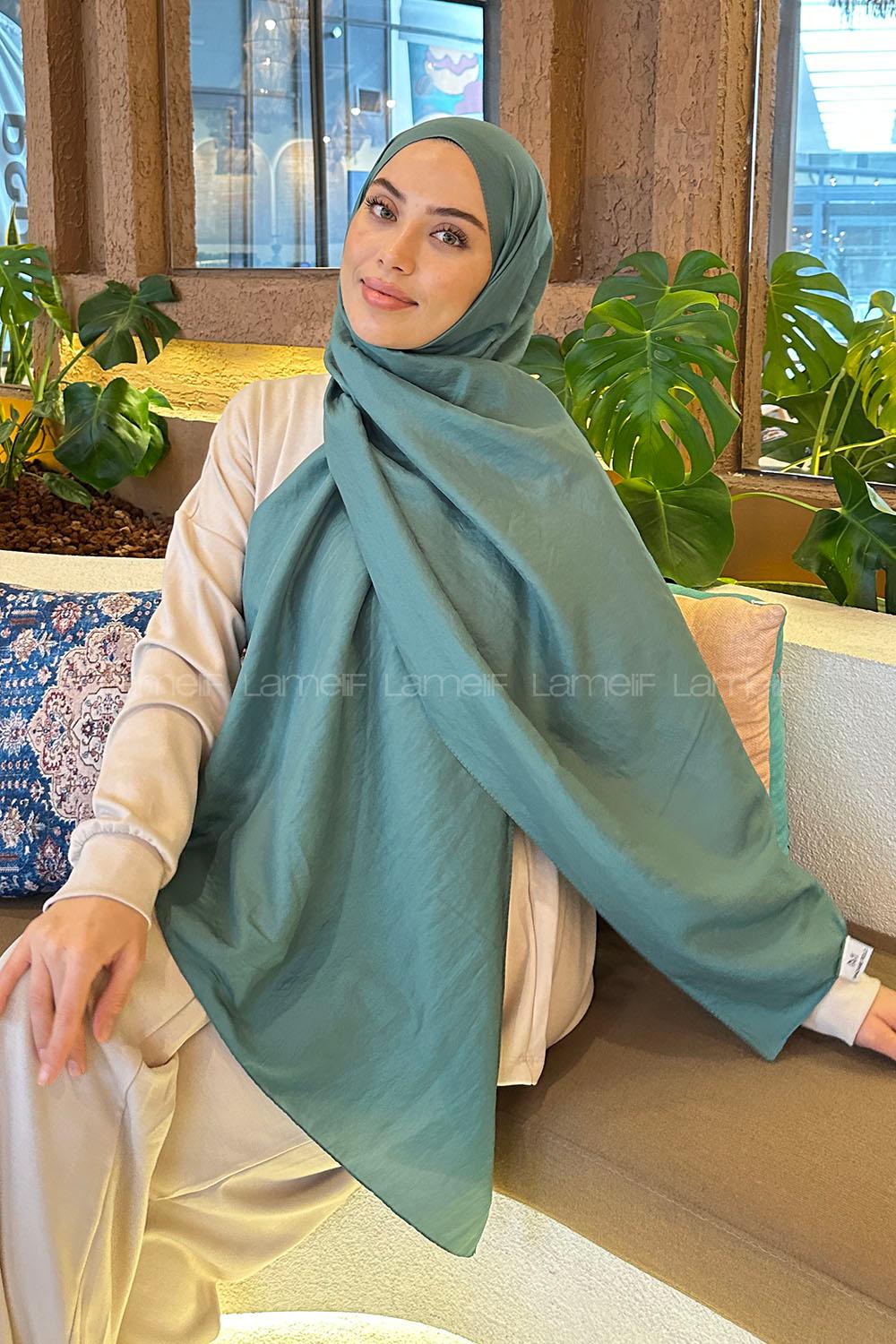 Lamelif Brisa Vual Şal Koyu Çağla Yeşili