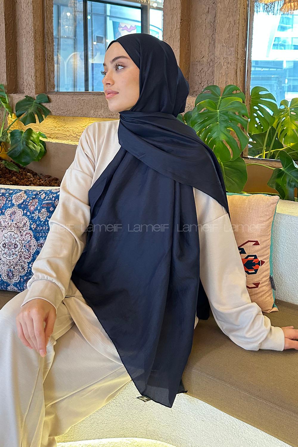 Lamelif Brisa Vual Şal Lacivert