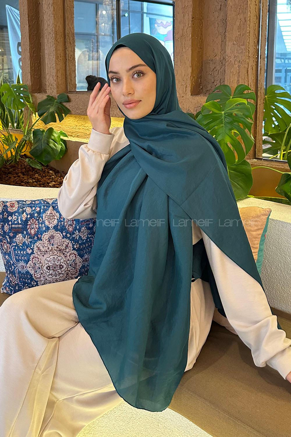 Lamelif Brisa Vual Şal Zümrüt Yeşili