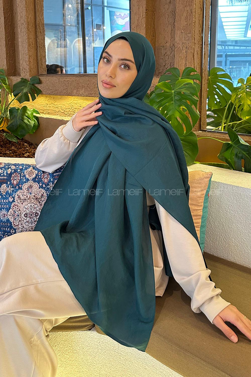 Lamelif Brisa Vual Şal Zümrüt Yeşili