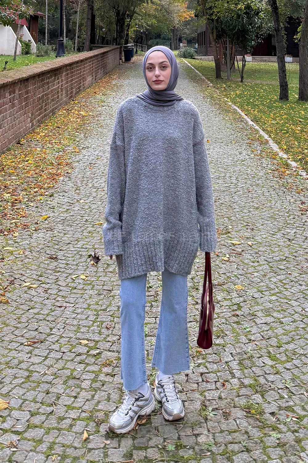 Lamelif Buklet Kazak Gri