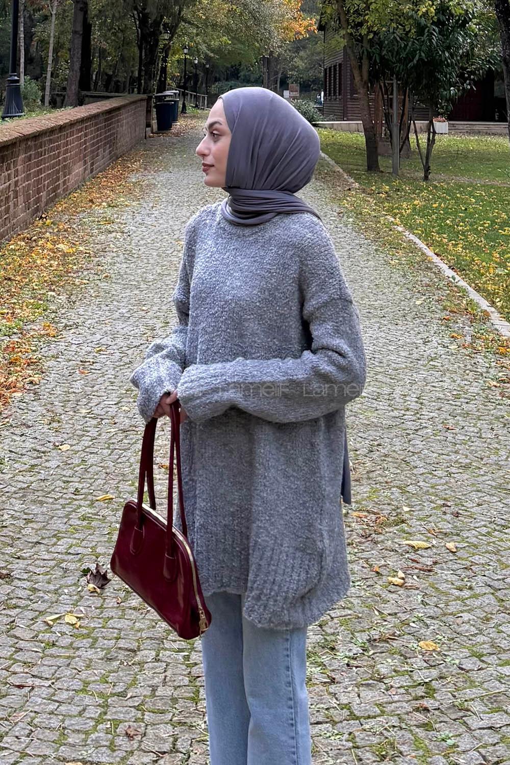 Lamelif Buklet Kazak Gri