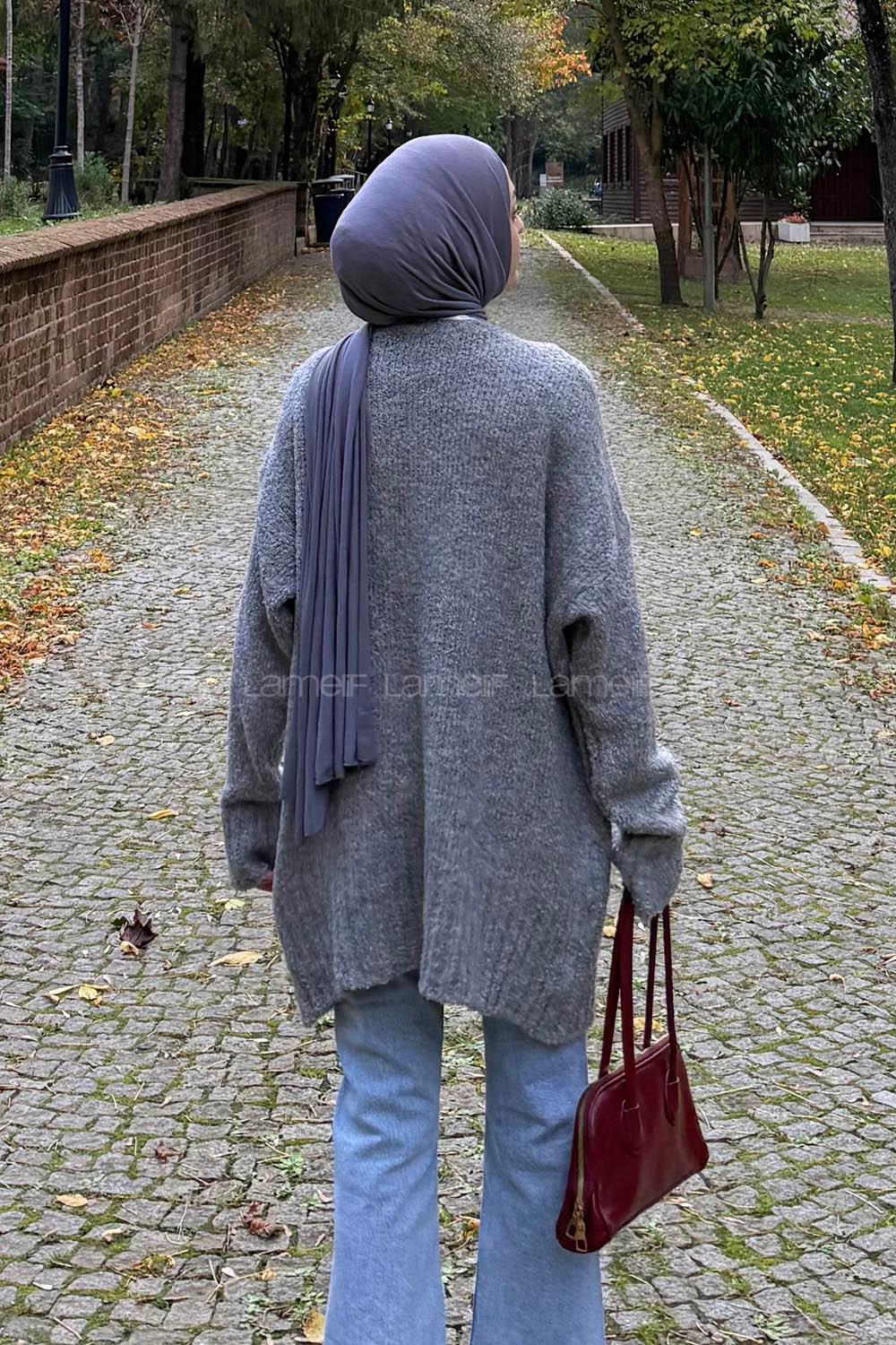 Lamelif Buklet Kazak Gri