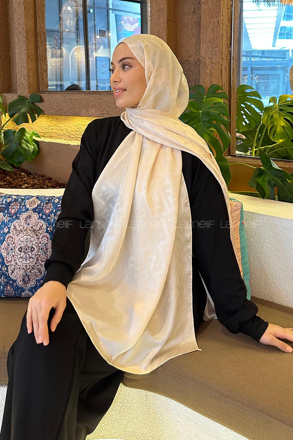 Lamelif F Desen Janjan Jakar Şal Bej