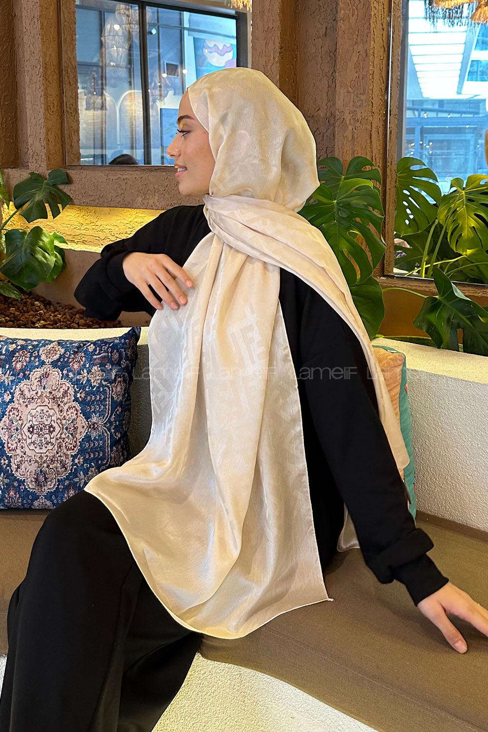 Lamelif F Desen Janjan Jakar Şal Bej