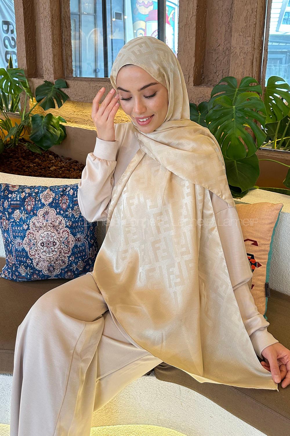 Lamelif F Desen Janjan Jakar Şal Camel