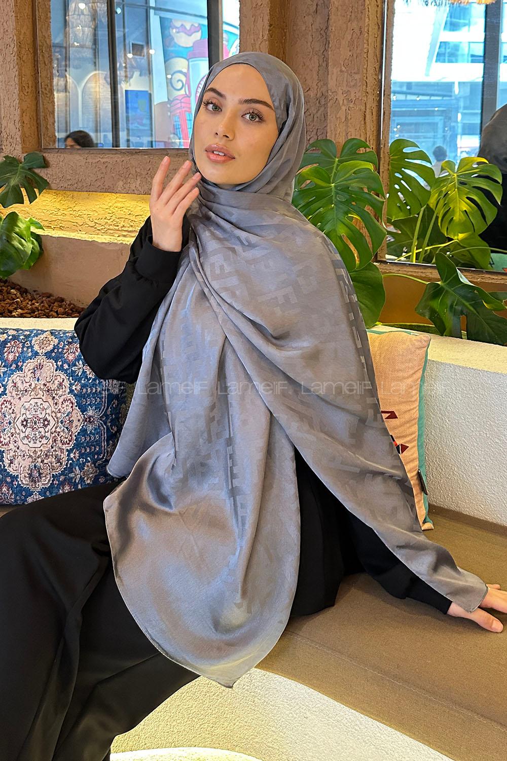 Lamelif F Desen Janjan Jakar Şal Füme