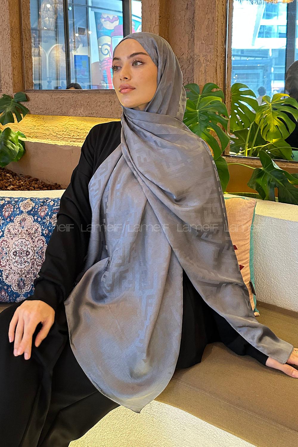 Lamelif F Desen Janjan Jakar Şal Füme