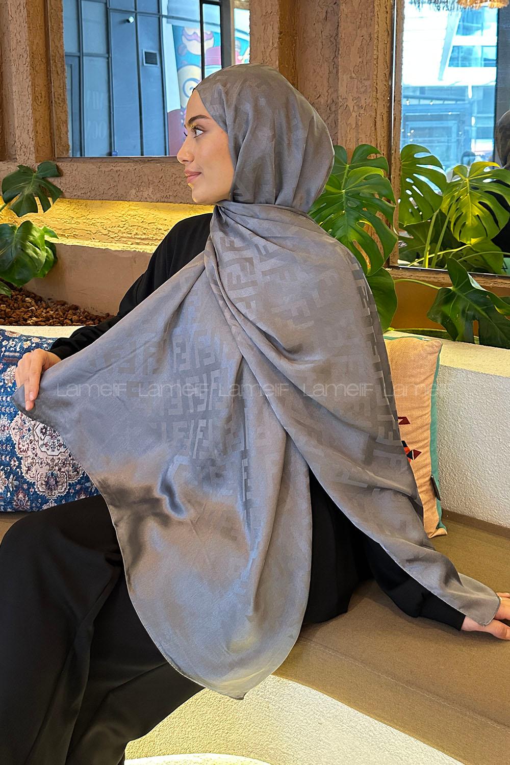 Lamelif F Desen Janjan Jakar Şal Füme