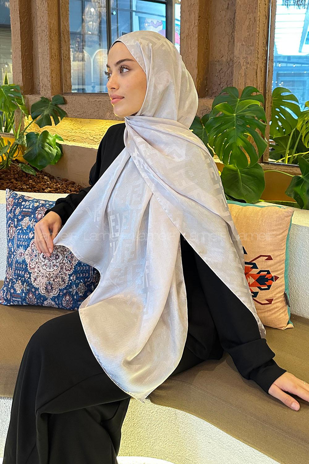 Lamelif F Desen Janjan Jakar Şal Taş Gri