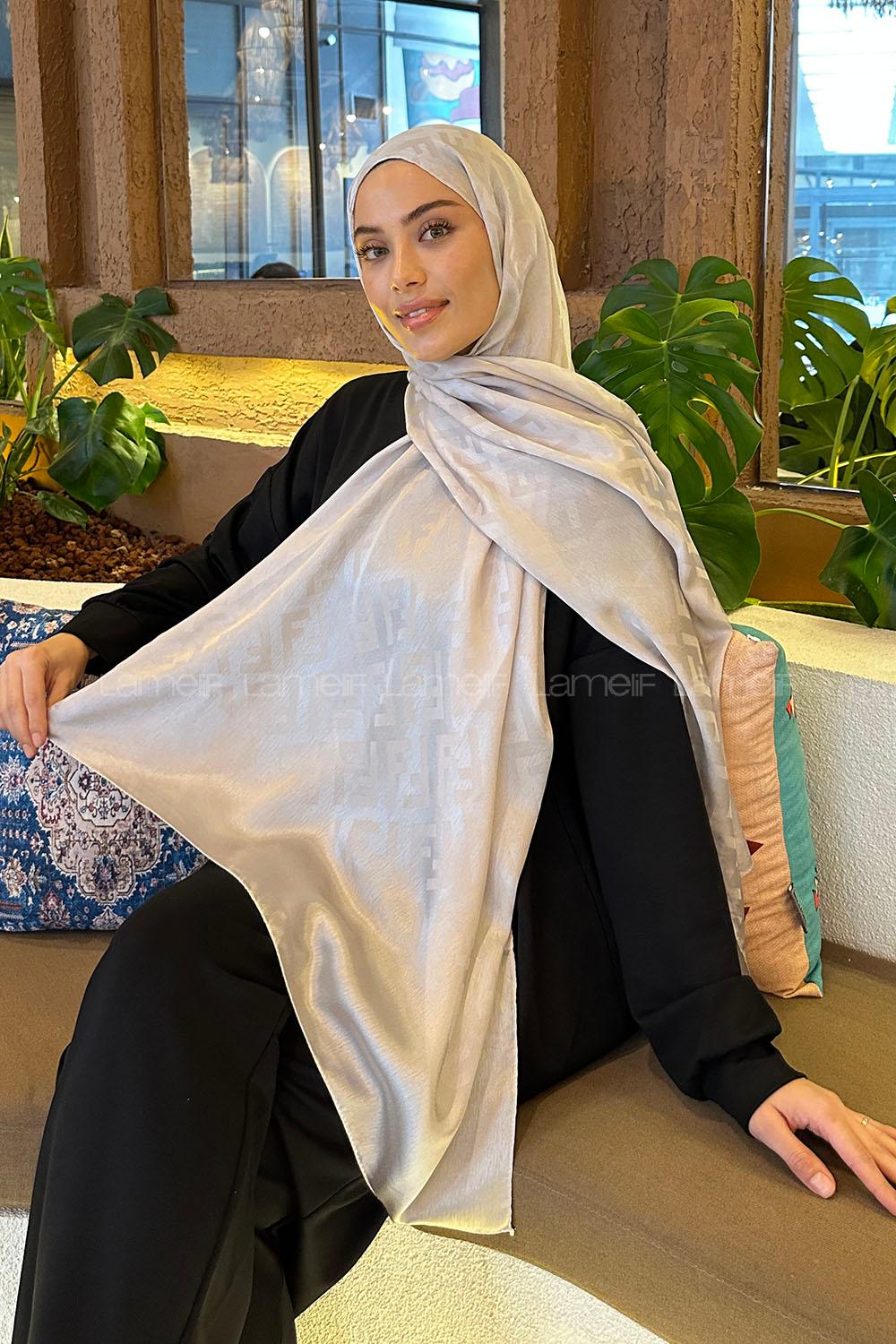 Lamelif F Desen Janjan Jakar Şal Vizon