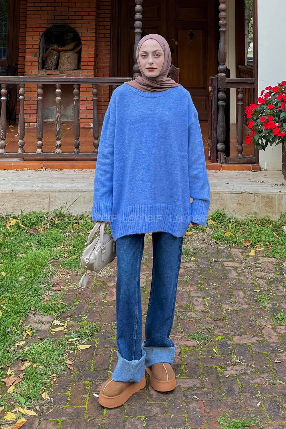 Lamelif Yumoş Kazak Mavi