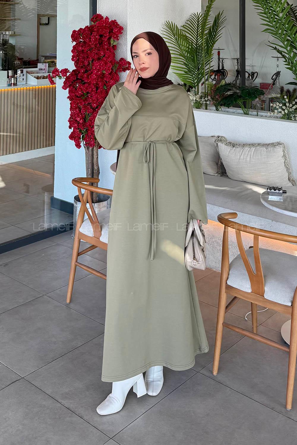 Mint Green Crew Neck Cotton Lycra Dresess