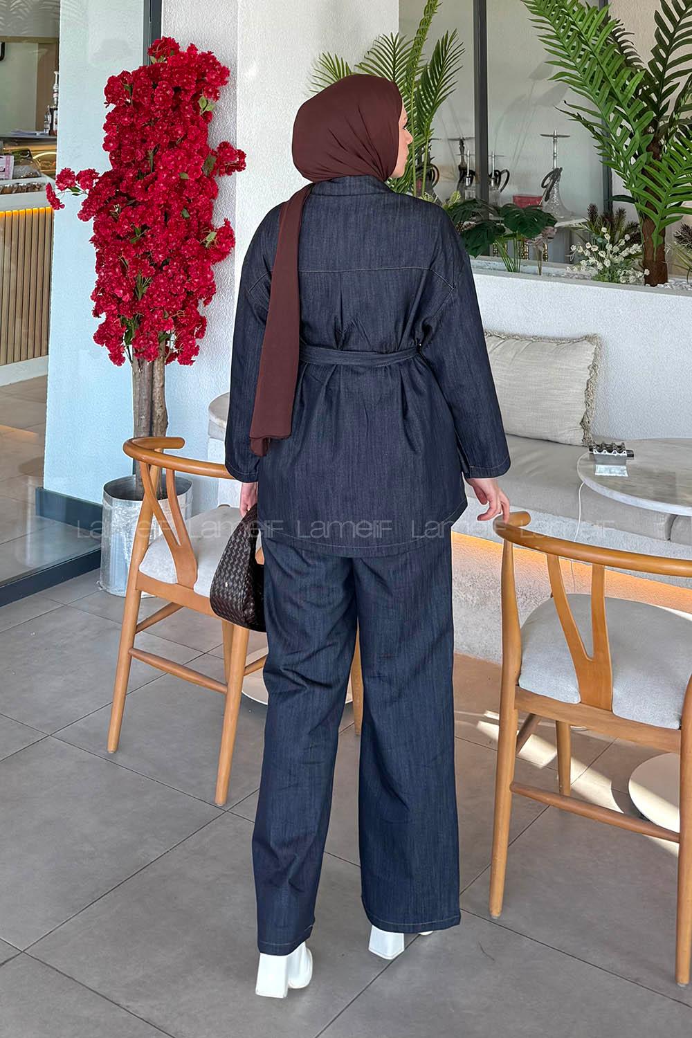 Lamelif Kot İkili Takım Kot Mavisi