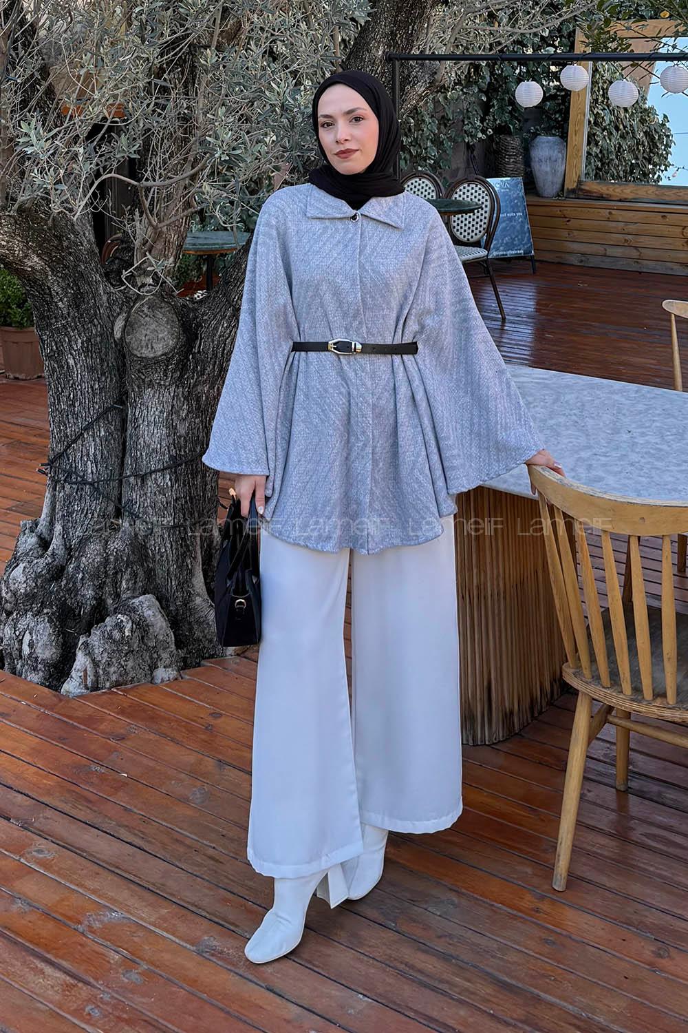 Lamelif Kemerli Panço Gri