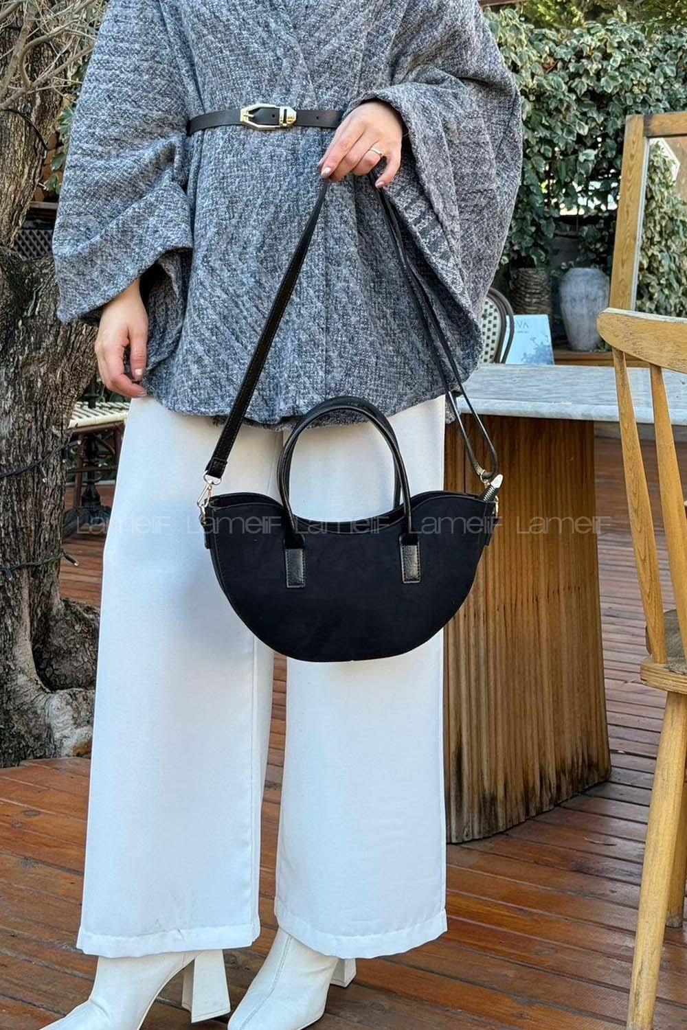 Lamelif Fora Süet Model Kadın Çapraz Çantası