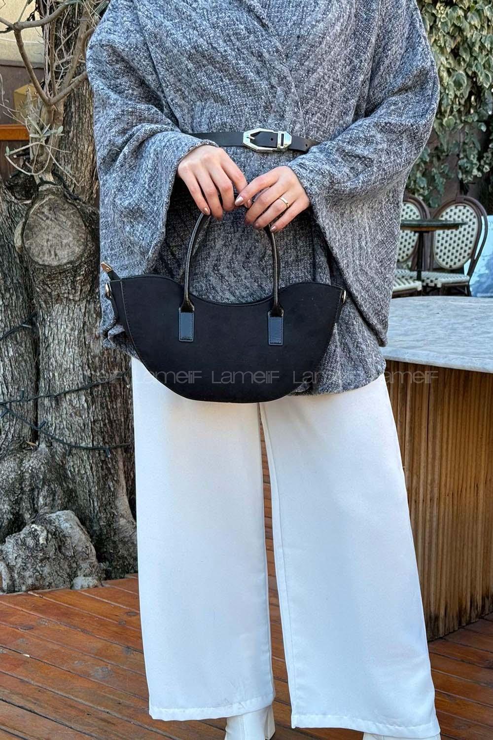 Lamelif Fora Süet Model Kadın Çapraz Çantası