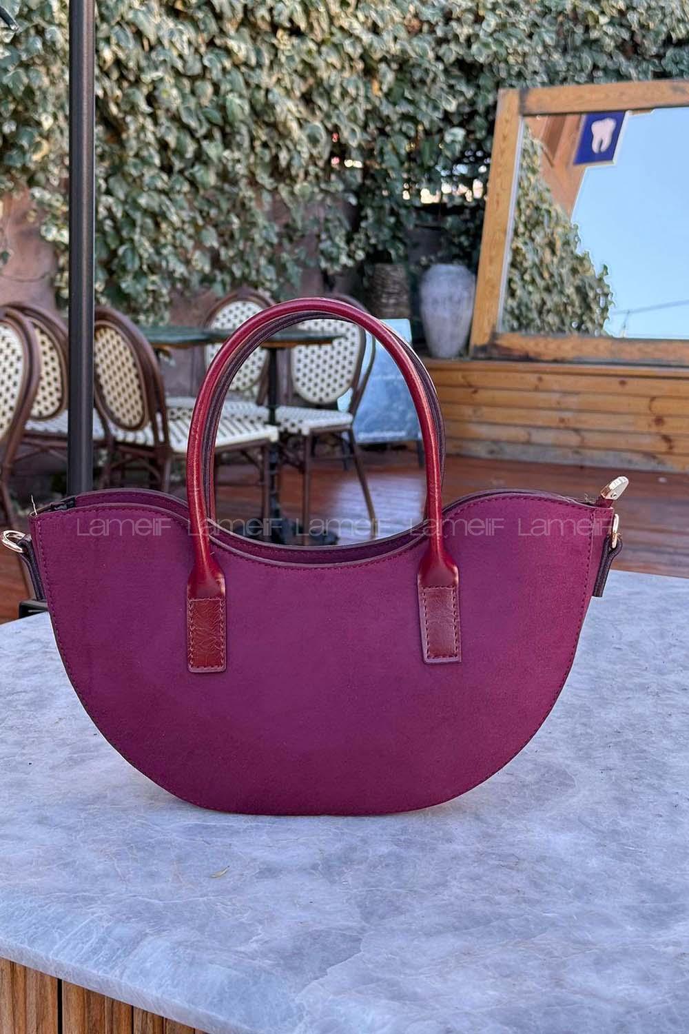 Lamelif Fora Süet Model Kadın Çapraz Çantası