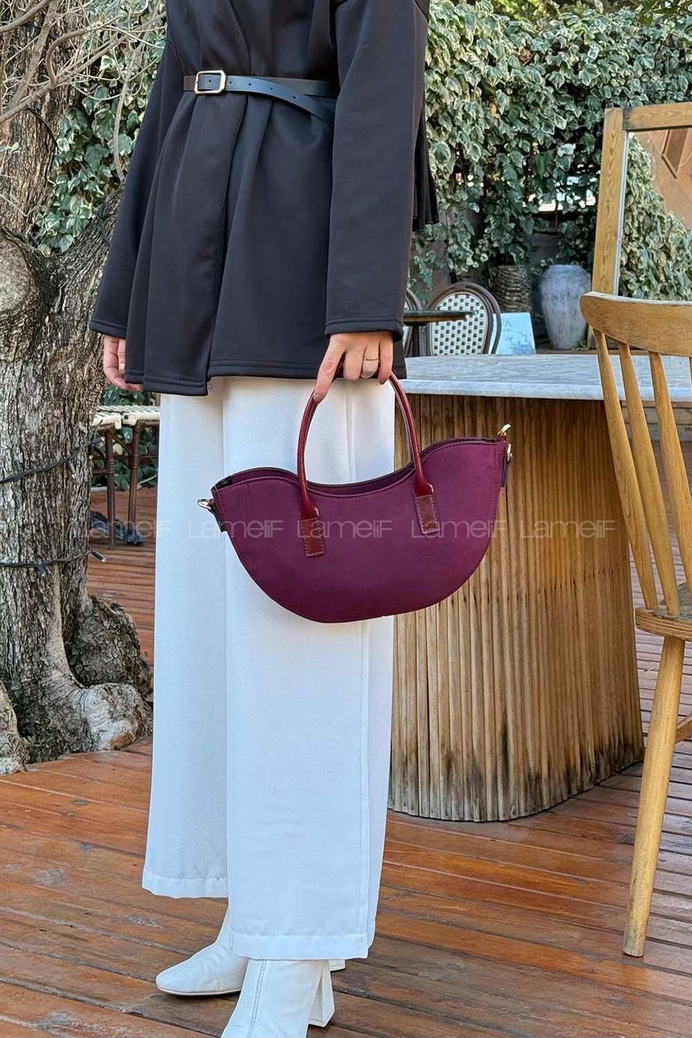 Lamelif Fora Süet Model Kadın Çapraz Çantası