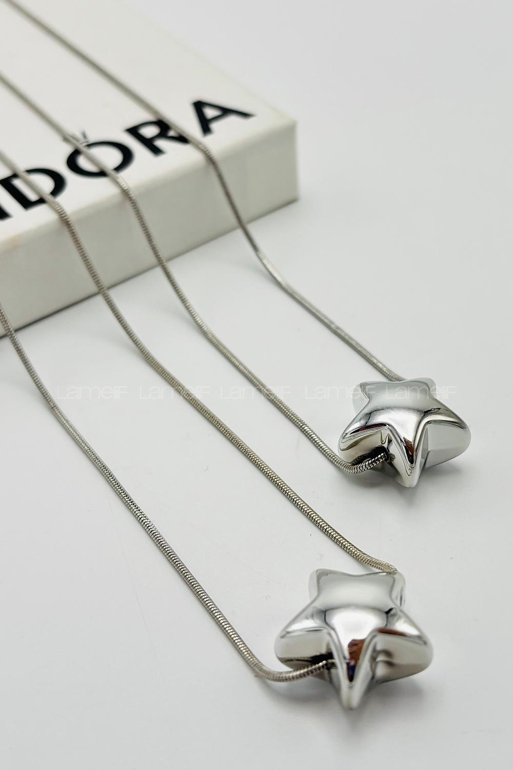 Silver Gold Straight Necklace