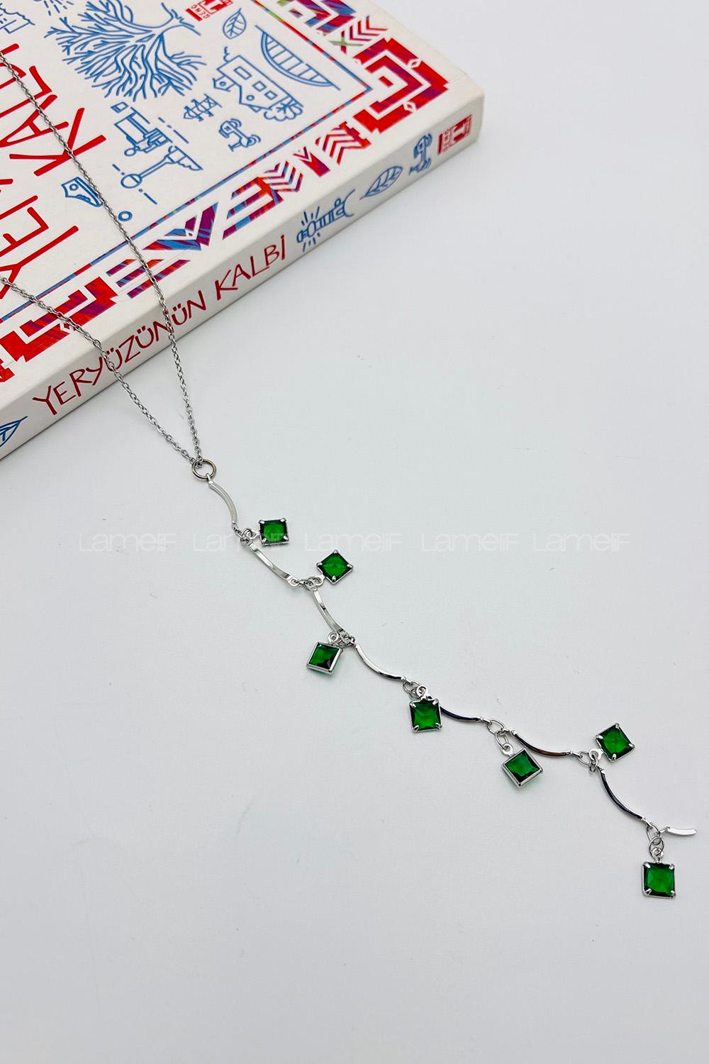 Silver-1 Gold Straight Necklace