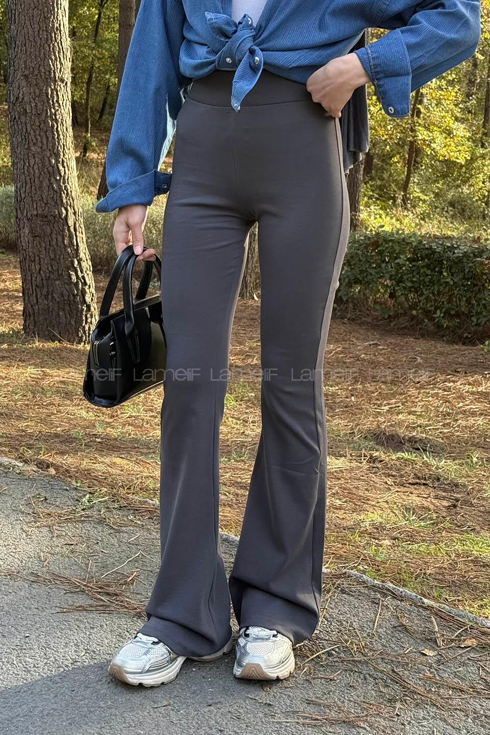 Lamelif İspanyol Paça Eşofman Altı Antrasit